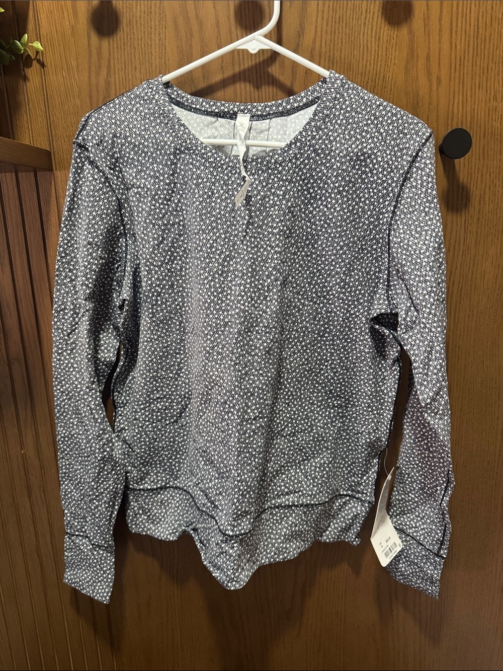 lululemon athletica rush hour Ls black and White Long-Sleeve Printed Top